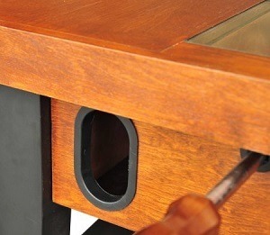 EastPoint Sports Foosball Coffee Table hole for ball