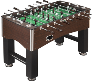 wooden foosball table