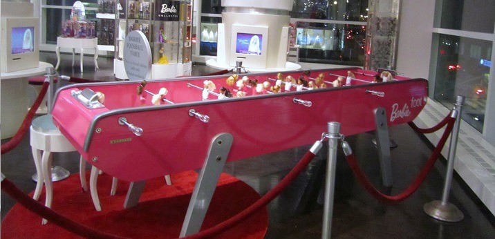 Barbie foosball table