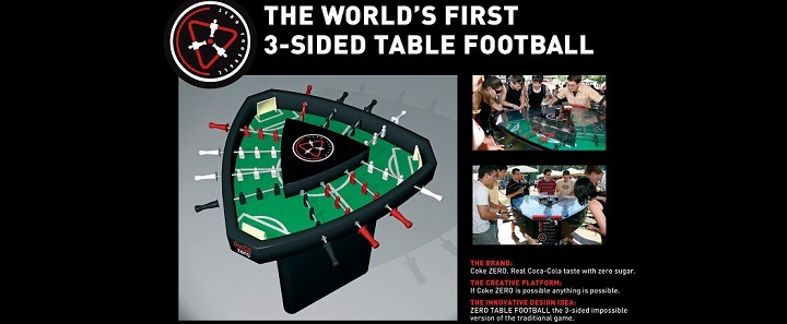 Coca-Cola 3-sided foosball table