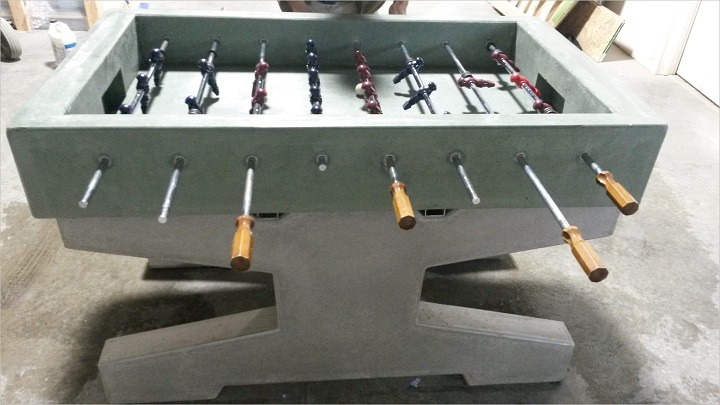 Concrete foosball table