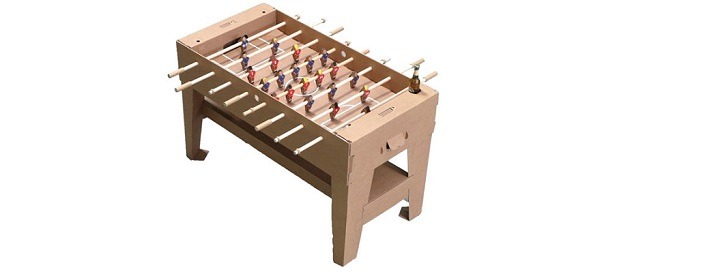 cardboard foosball table