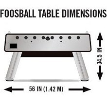 regulation foosball table size