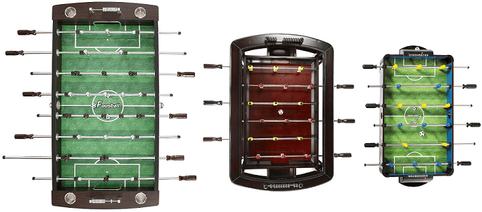 The size of the foosball table